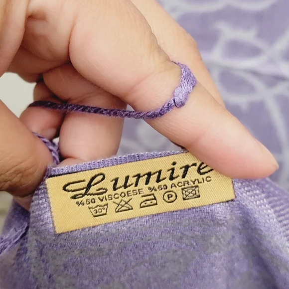 TURKISH long wrap/scarf in Swirl print, 2 tone Pashmina - Picture 7 of 7